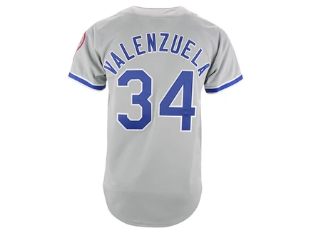 Мужская аутентичная майка Mitchell & Ness Los Angeles Dodgers из Куперстауна Фернандо Валенсуэлы gray