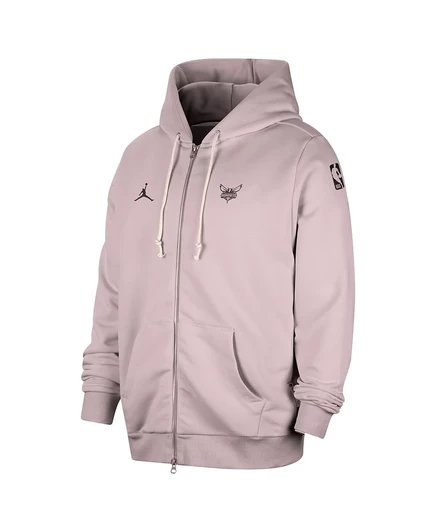Мужская светло-фиолетовая куртка Jordan Charlotte Hornets Authentic Standard Issue с капюшоном на молнии light purple