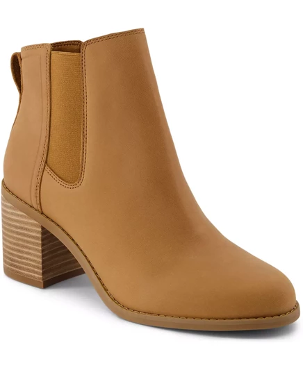 Женские ботильоны Toms Evelyn Chelsea на блочном каблуке с застежкой-молнией tan leather