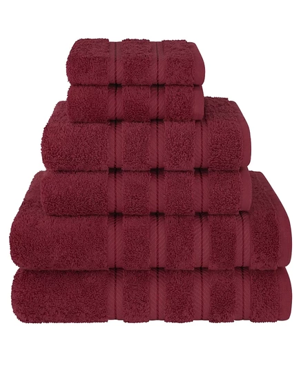 Полотенца American Soft Linen, 6 шт., бордовые