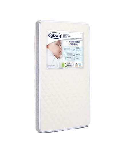 Двусторонняя кроватка Graco Ultra 2-в-1 Премиум-класса с матрасом для малышей белого цвета
