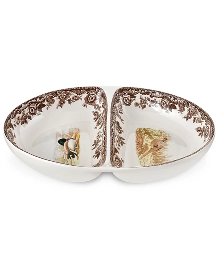 Сервировочное блюдо Spode Woodland Bird разделенное, коричневое