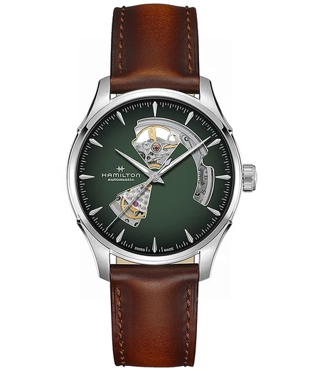 Мужские часы Hamilton Jazzmaster Open Heart, зеленые