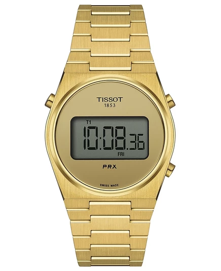 Унисекс часы Tissot PRX Digital 35 мм, PVD золото