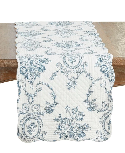 Дорожка для стола Saro Lifestyle Quilted Toile 41×183 см, синяя