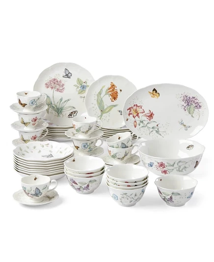 Набор посуды Lenox Butterfly Meadow, 50 шт., белый, цветы