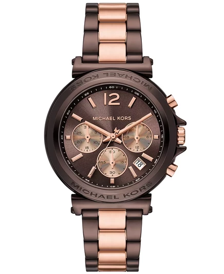  Женские часы Maren Chronograph из нержавеющей стали шоколадного цвета и розового золота, 40 мм two-tone