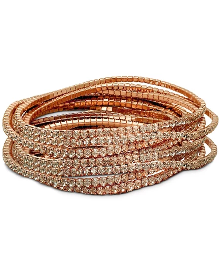 GUESS 10-Pc. Set Crystal Stretch Bracelets gold (2)