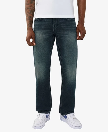 Мужские джинсы True Religion Ricky прямого кроя, синие