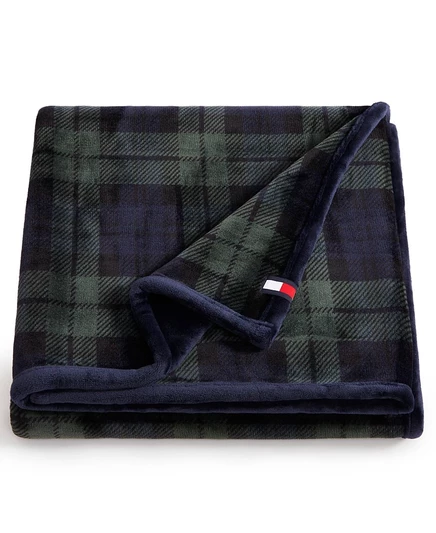 Плед Tommy Hilfiger 178×127 см плюшевый, синий