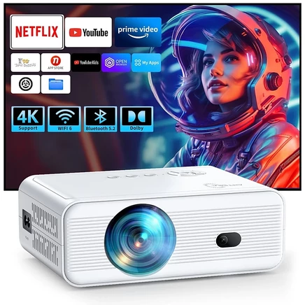 ARTSEA WiFi Bluetooth Android TV с поддержкой 4K встроенного смарт-проектора 1080P белый