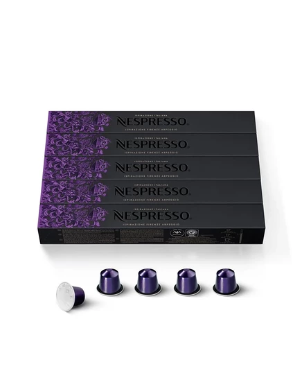 Капсулы Nespresso OriginalLine, Аромат флорентийского Арпеджио, Кофе Эспрессо темной обжарки, 50 капсул для приготовления эспрессо, 1,35 унции