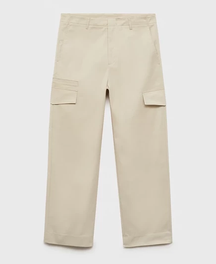Мужские брюки свободного кроя с карманами от Mango pastel yellow