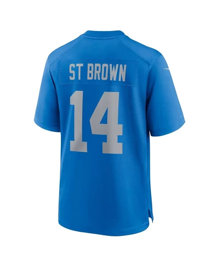 Мужская футболка Nike Amon-Ra St. Brown Blue Detroit Lions для альтернативной игры blue