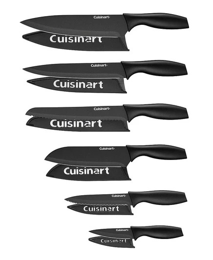 Набор столовых ножей Cuisinart с керамическим покрытием из 12 предметов черный