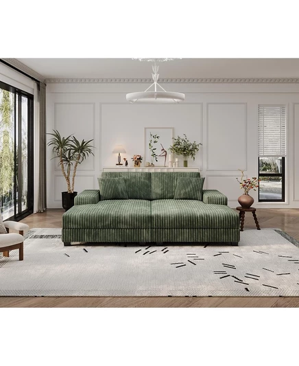 Streamdale Furniture L-Образный реверсивный шезлонг Современный секционный диван зеленого цвета