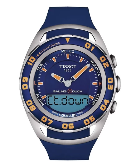 Мужские часы Tissot Sailing Touch 45 мм, синий ремешок