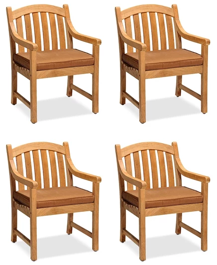 Набор из 4 обеденных стульев Bristol Teak для улицы, созданных специально для Macy's