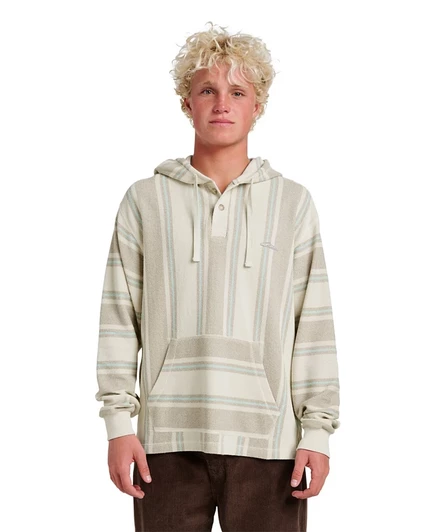 Мужское худи Quiksilver Playa с планкой хенли, серебристое