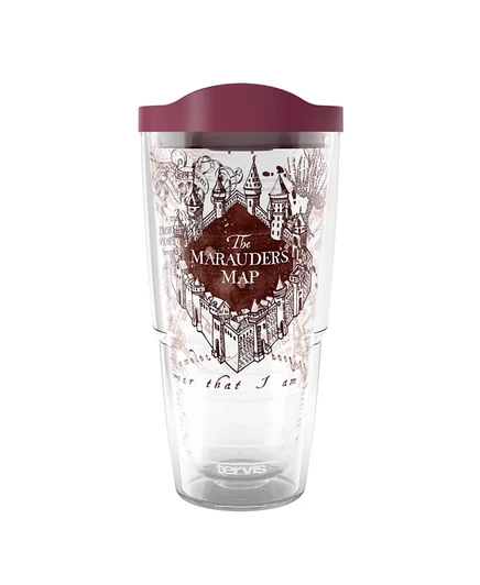 Туристический стакан Tervis Harry Potter The Marauder's Map, изготовленный в США, с двойными стенками, сохраняет напитки холодными и горячими, 24 унции, Классический