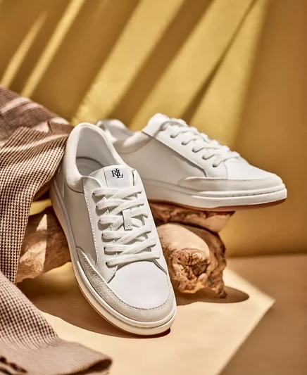 Женские кроссовки Hailey на шнуровке с низким верхом от Lauren Ralph Lauren snow white, club house cream