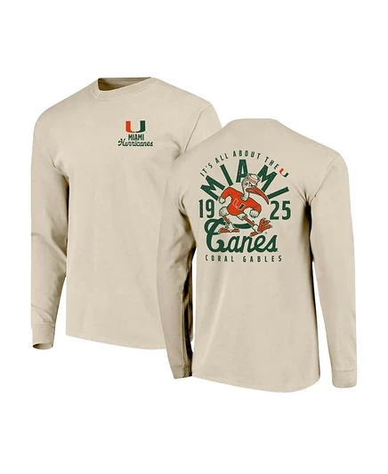 Мужская футболка с длинным рукавом Image One Miami Hurricanes, бежевая