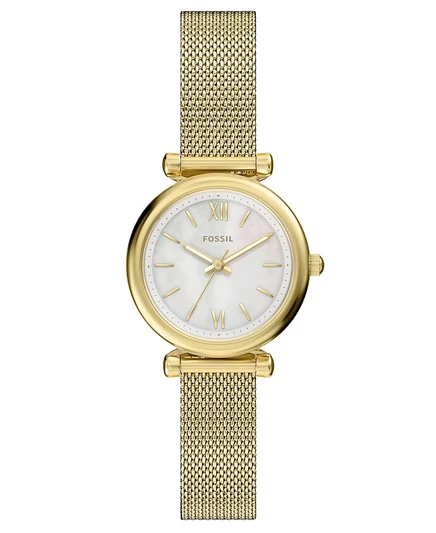 Женские золотые часы Carlie Fossil с тремя стрелками из нержавеющей стали, 28 мм