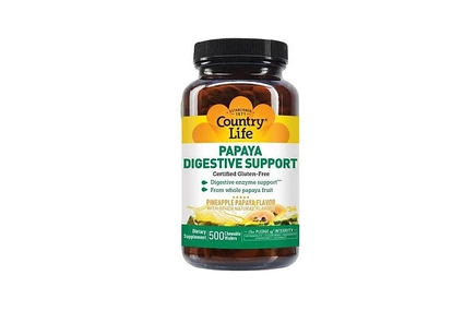 БАД Country Life Papaya Digestive Support, 500 вафель, белые