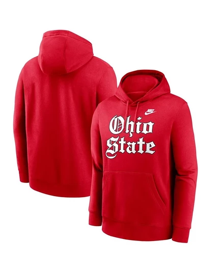 Мужское худи Nike Ohio State Buckeyes Old English, красное