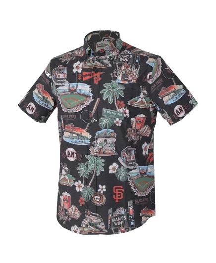 Мужской черный топ на пуговицах San Francisco Giants Scenic Tri-Blend Performance от Reyn Spooner black