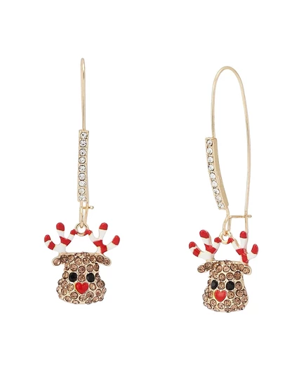 Серьги-подвески Betsey Johnson с кристаллами, коричневые
