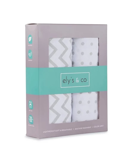 Детский чехол Ely's & Co. на матрас, хлопок, серый
