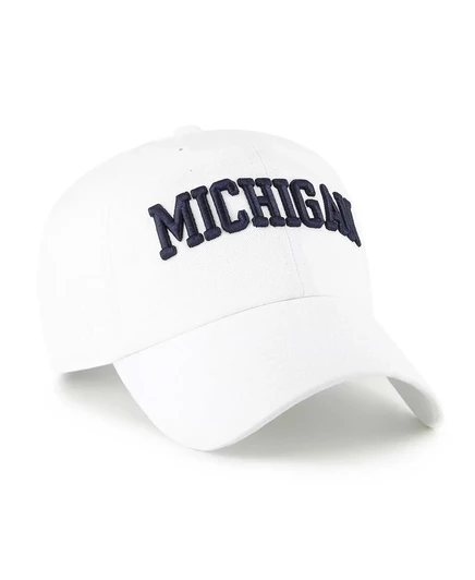 Брендовая мужская белая кепка Michigan Wolverines с регулируемой посадкой от Michigan Wolverines white
