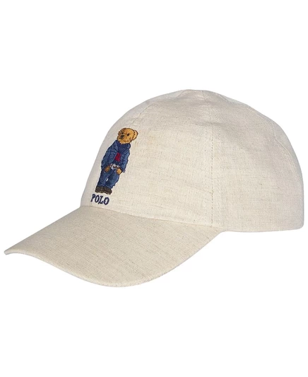 Мужская классическая льняная бейсболка Polo Ralph Lauren Bear синего цвета