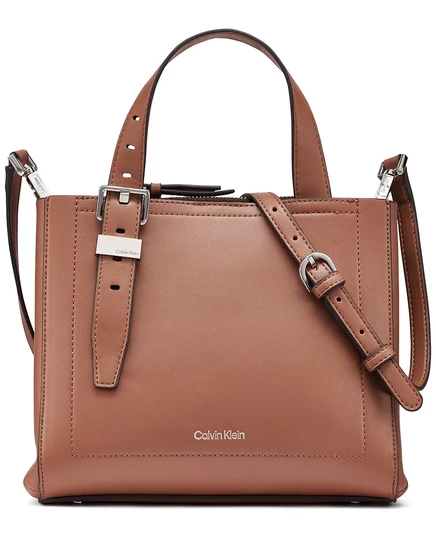 Женская сумка через плечо calvin klein lowen, коричневая