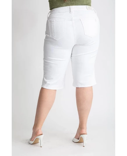 Цветные шорты-бермуды средней посадки Slink Jeans Plus Size с боковыми вырезами по внутреннему шву 15 дюймов - оптически белые