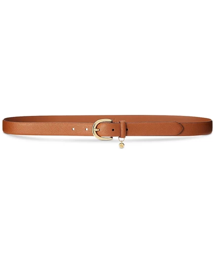 Кожаный ремень Lauren Ralph Lauren Women's Charm Crosshatch коричневый