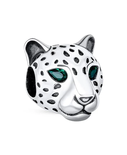 Шарм Bling Jewelry Jaguar из серебра 925 с фианитами, серебристый