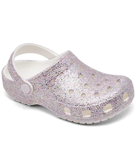Классические блестящие сабо Crocs Little Girls от Finish Line white