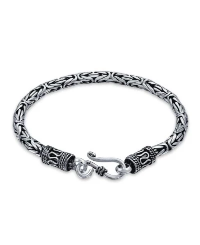 Унисекс браслет Bling Jewelry Bali Byzantine 7,5″, серебро