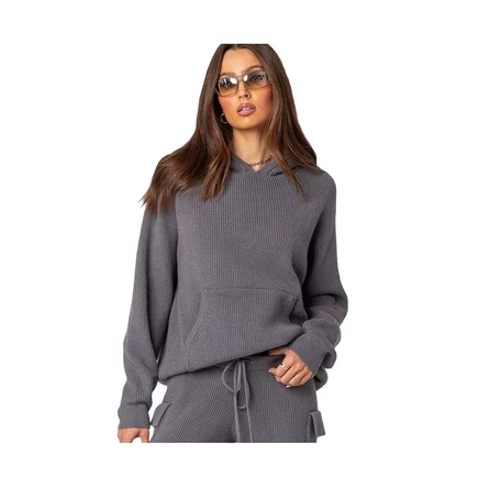 Женская трикотажная толстовка Wynter oversize с капюшоном в стиле Эдикт gray