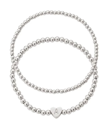 Начальный набор браслетов из бисера ADORNIA Silver Ball серебристый