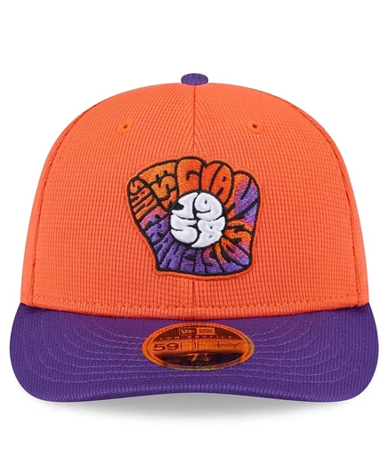 Мужская оранжево-фиолетовая кепка New Era San Francisco Giants 2025 City Connect для тренировок по бейсболке с низким профилем, 59-дюймовая приталенная шляпа orange, purple