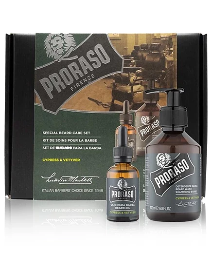 Proraso, 2 шт. Набор для ухода за Густой И Длинной Бородой с ароматом Кипариса и Ветивера без цвета