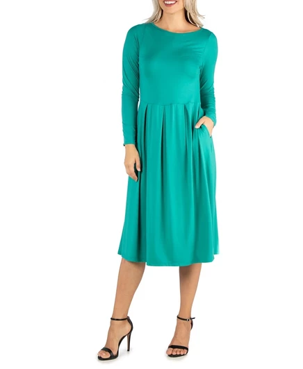 Женское платье миди 24seven Comfort Apparel, нефритовое