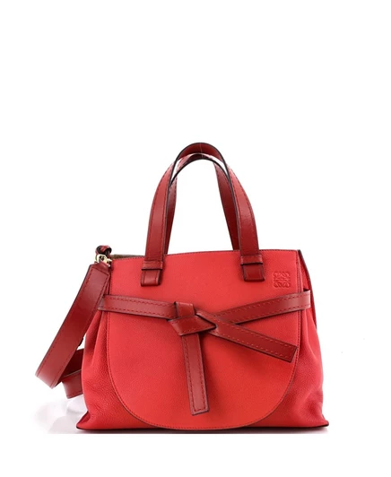 Женская сумка Loewe Small Gate тоут из кожи, красная