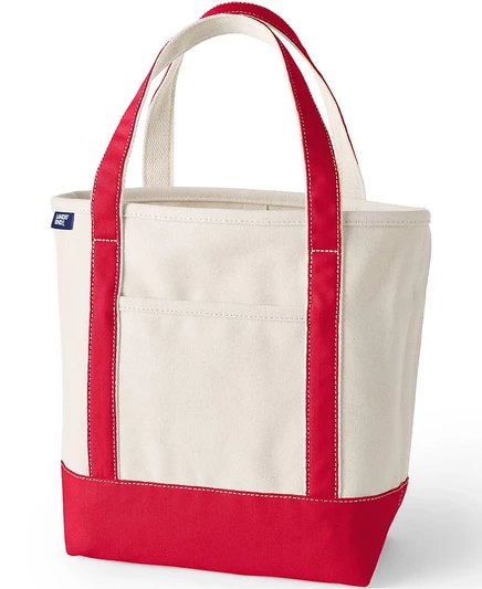 Сумка-тоут Lands' End Medium 5 Pocket из хлопка, красная