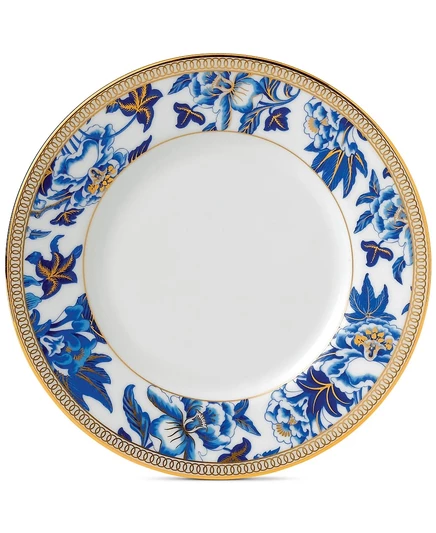 Закусочная тарелка Wedgwood Hibiscus, белая с золотом