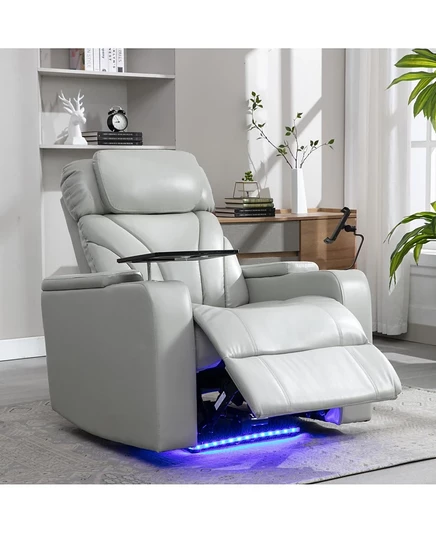 Глубокое кресло Streamdale Furniture с электроприводом, USB-зарядным устройством, местом для хранения, подстаканником, Bluetooth