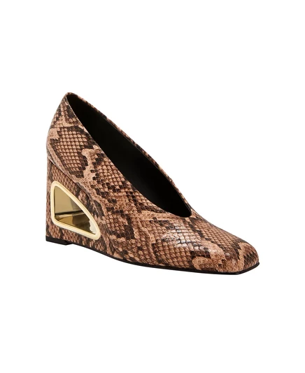  Женские туфли-лодочки на полой танкетке true taupe snake multi